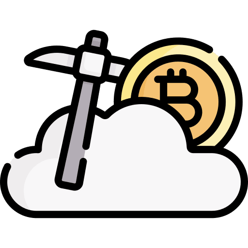 Cloud mining blockchain cloud mining cryptocurrency icon