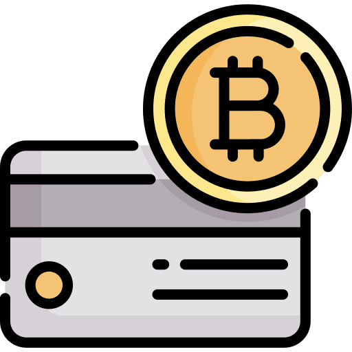 Credit card digital currency cryptocurrency payment method icon