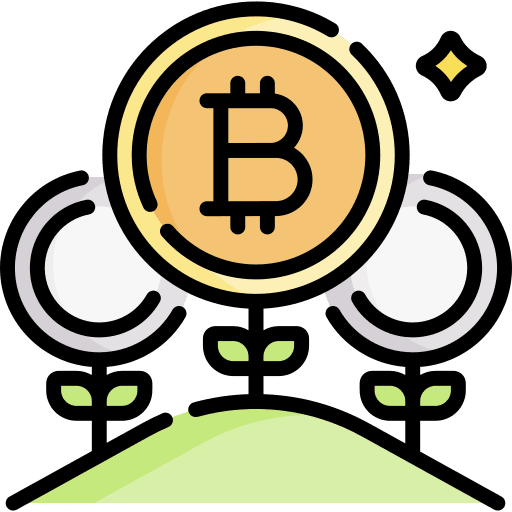 Farming coin cash cryptocurrency icon