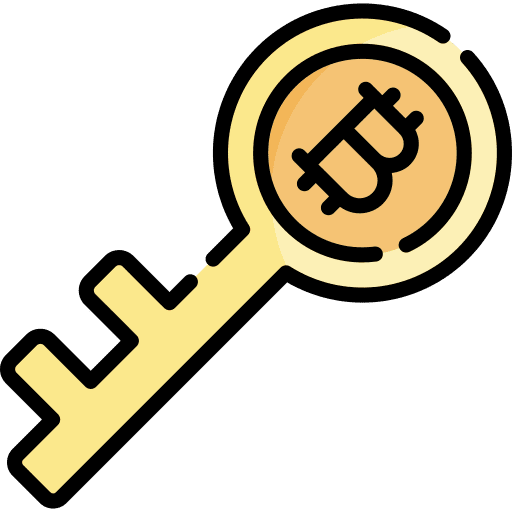 Key business and finance bitcoin bitcoin encryption icon