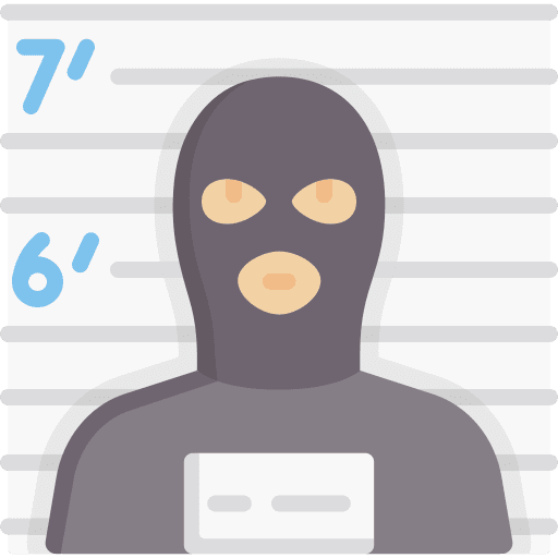 Criminal user bad person imprisoned icon