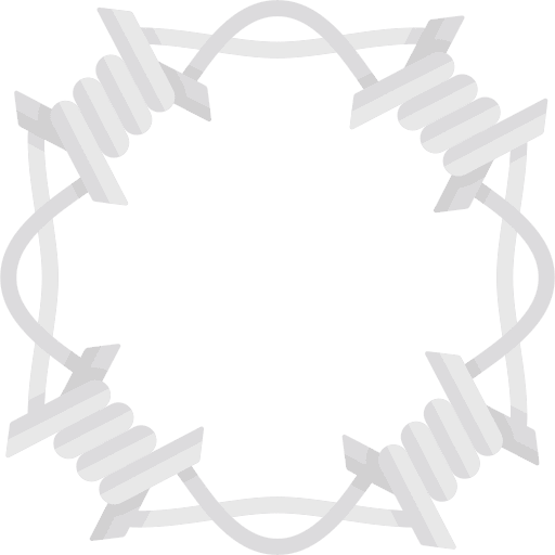 Barbed wire military protection fence icon