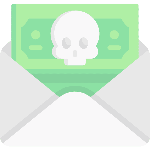 Bribe skull fraud bribe icon