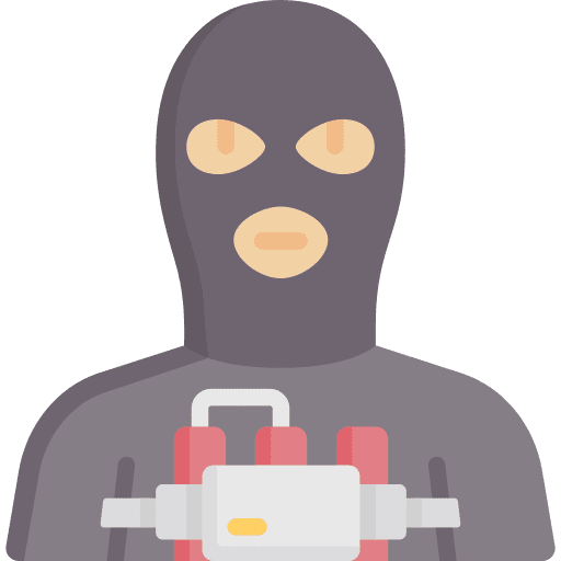 Criminal bomb bad person people icon