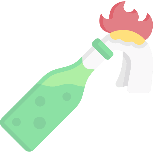 Molotov cocktail terrorism warfare urban guerrilla icon