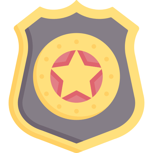 Police badge shield emblem security icon