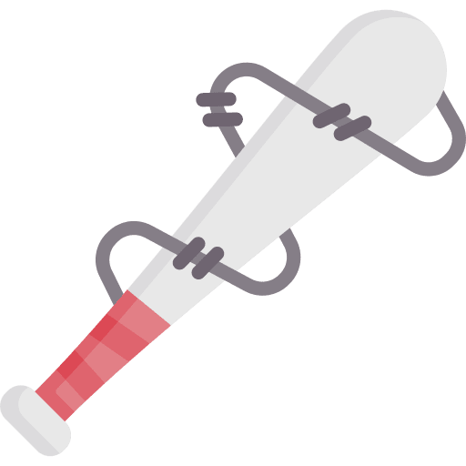Baseball bat weapon stick barbed icon