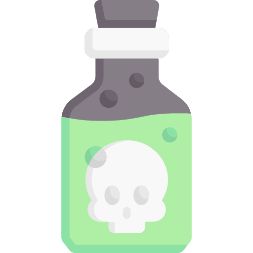 Poison bottle venom skull icon