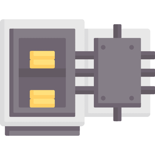 Safebox banking open business icon