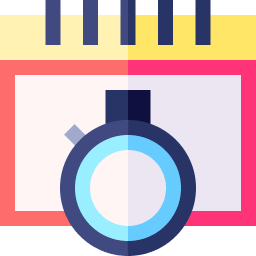Chronometer hours time and date timer icon
