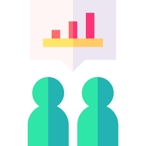Collaboration venture business bar chart icon