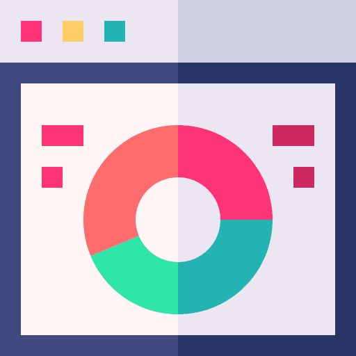 Pie chart settings management analytics icon