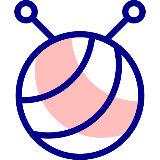 Wool ball hobbies and free time yarn ball needle icon