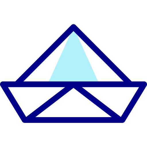 Paper boat play child origami icon