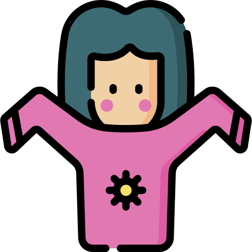 Get dressed caucasian morning routine girl icon