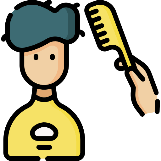 Hair comb comb brushing caucasian icon