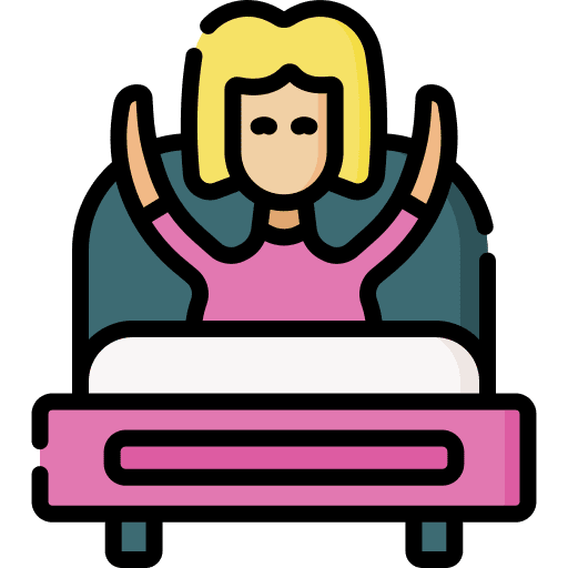 Wake up girl blonde caucasian icon