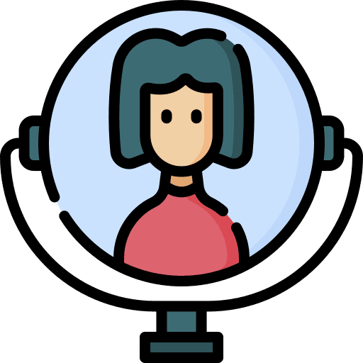 Hand mirror grooming reflection hand mirror icon