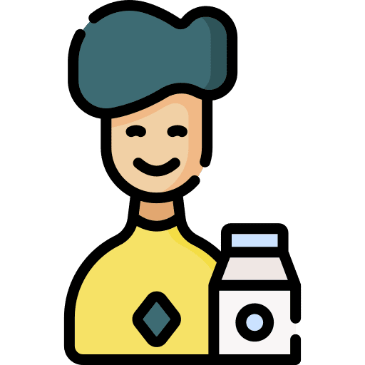 Milk morning routine carton boy icon
