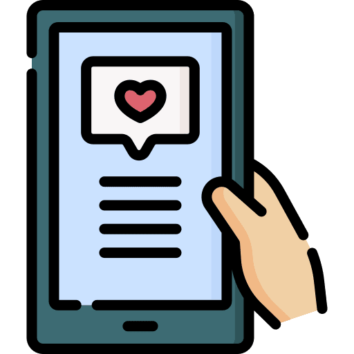 Social media hand heart social media icon