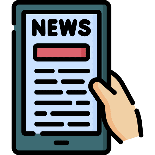 News multimedia tablet communications icon