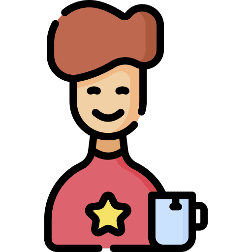 Tea mug food and restaurant brown hair man icon