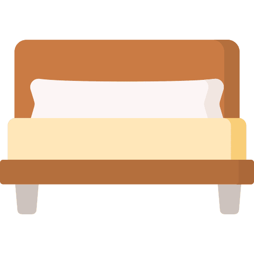 Double bed interior design house things furniture and household icon