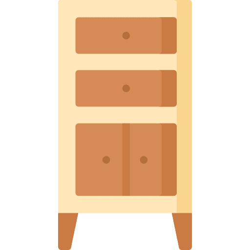 Drawers furniture and household drawer dresser icon