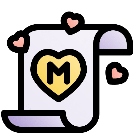 Letter love and romance mom heart icon