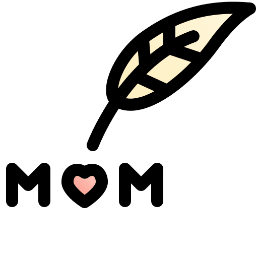 Mothers day heart quill mother icon