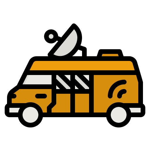 Broadcast news transportation communications icon