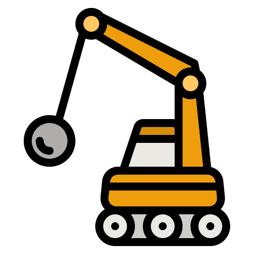 Demolition crane heavy vehicle construction and tools demolition crane icon