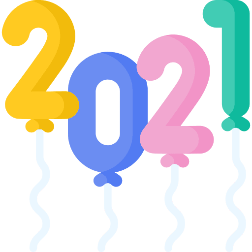 Balloon party 2021 birthday and party icon