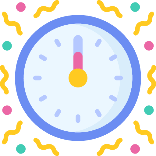 Clock new years eve time and date countdown icon