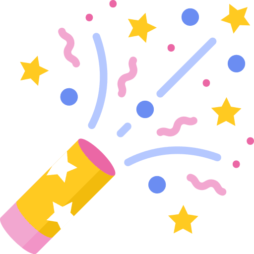 Confetti party popper new year birthday and party icon
