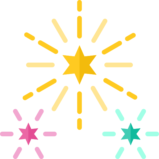 Fireworks birthday and party fireworks celebration icon