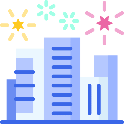 Fireworks city architecture fireworks icon