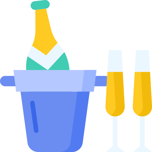 Champagne drink bottle champagne icon