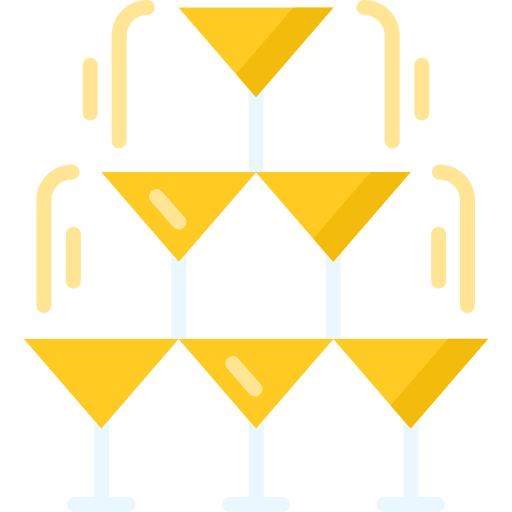 Glass party beverage glass icon