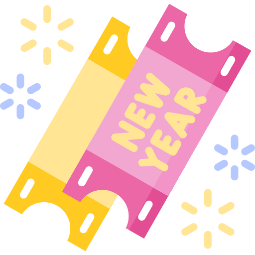 Ticket new year celebration ticket icon