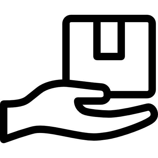 Delivery in hand packing pack boxes icon