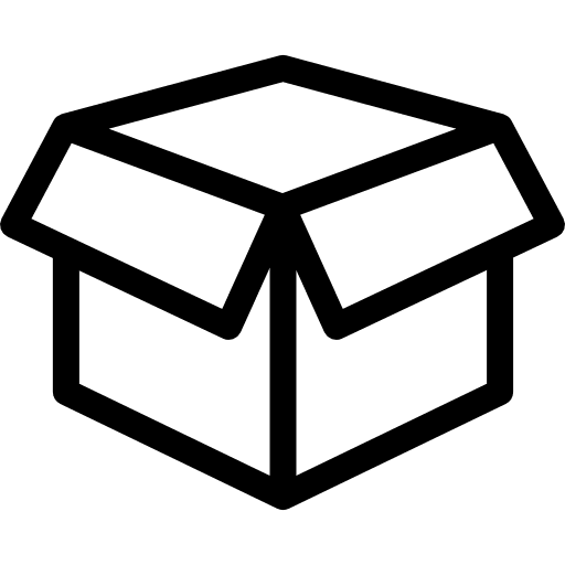 Opened packaged boxes delivery packing icon