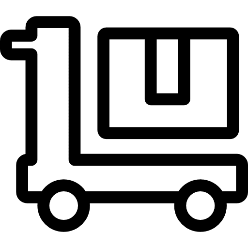 Package on trolley box boxes transport icon