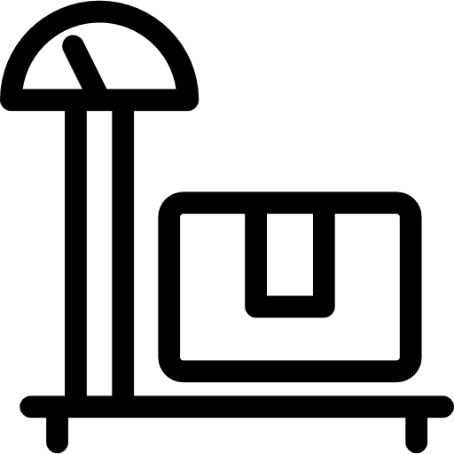Box on delivery scale measuring tool deliver icon