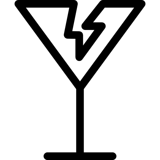 Fragile broken crystal glass icon