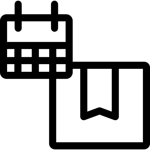 Delivery date pack calendar packing icon