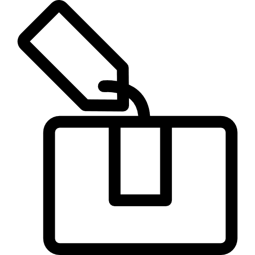 Tagged package packing tag boxes icon