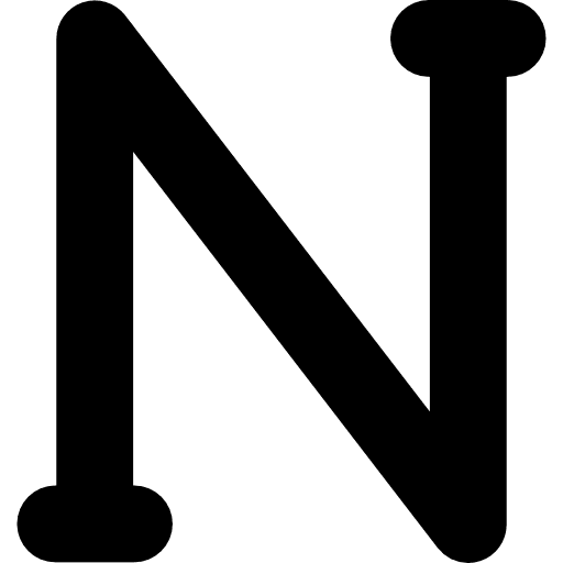 Nu greek alphabet typography icon
