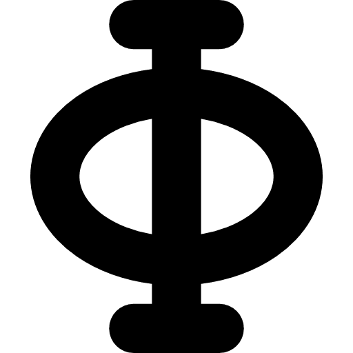 Phi greek letter language icon
