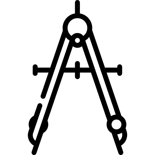 Compass drawing school materials draw icon